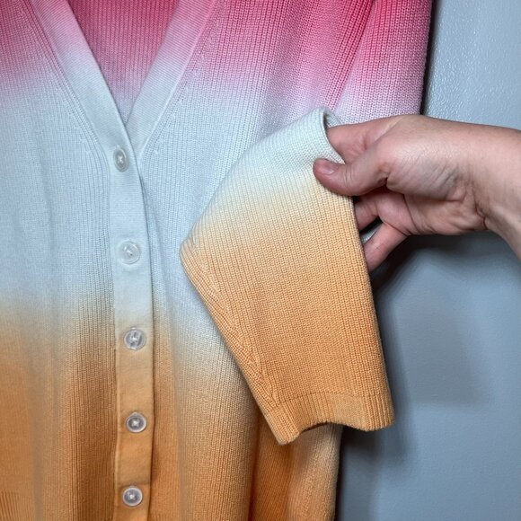 Talbots womens ombre knit cardigan button up sweater size medium boho casual - Picture 6 of 11